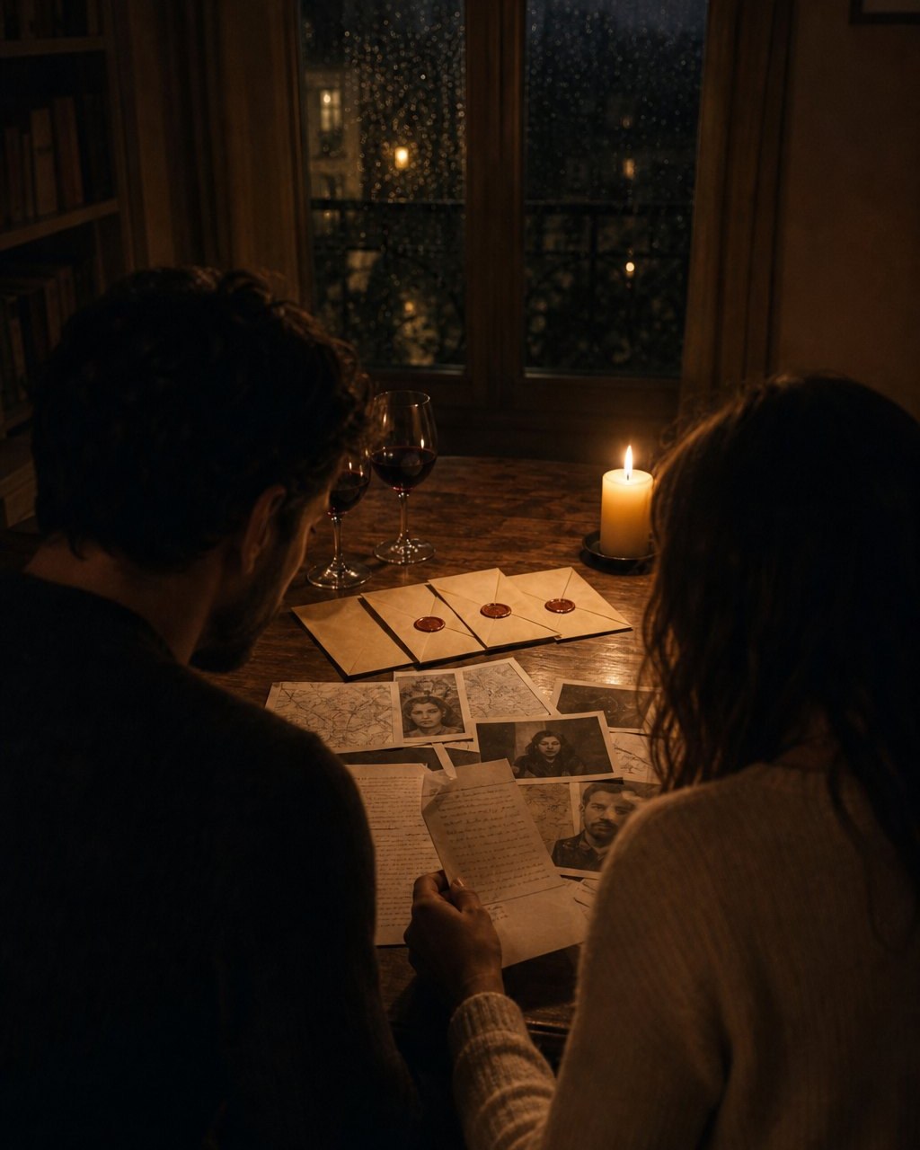 Looking over the papers and sealed envelopes
